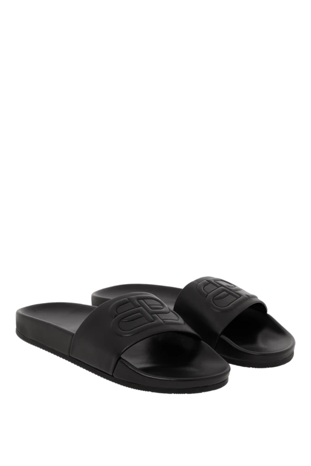 Бедерлі логотипі бар былғары слайдтар, қара - фото 2