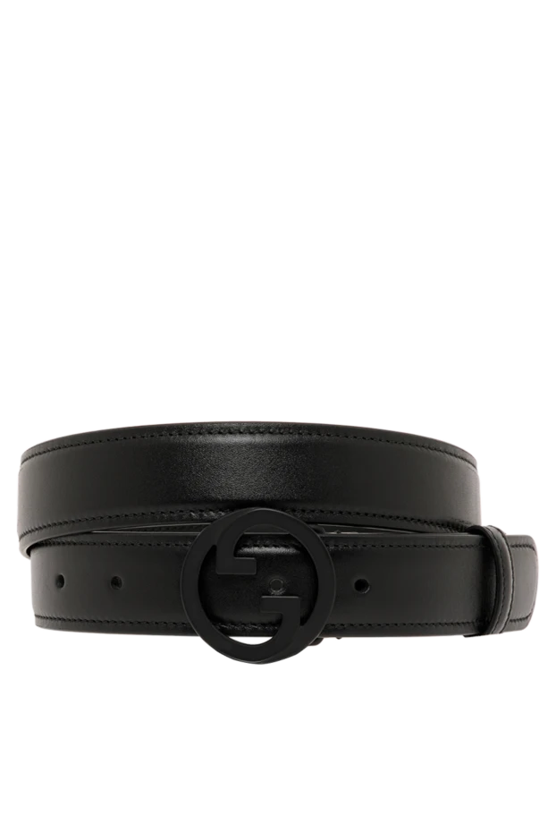 Черный женский ремень с пряжкой GG - фото 1