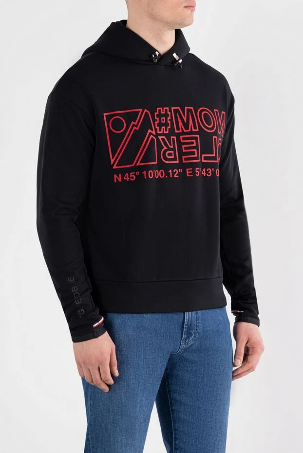 Moncler black jersey hoodie with logo 187163 - photo 3