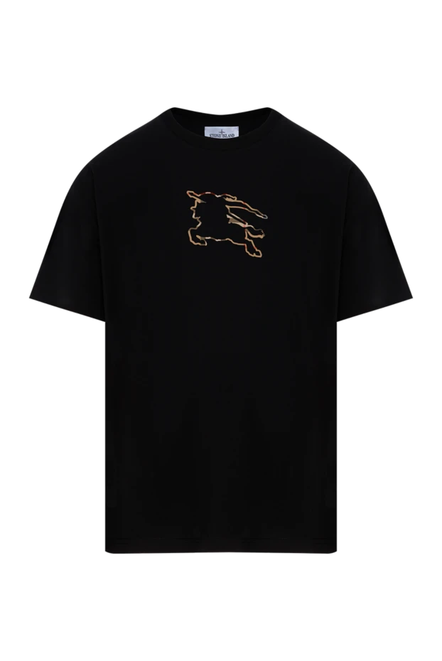 Cotton Jersey T-Shirt with Equestrian Knight Black - photo 1