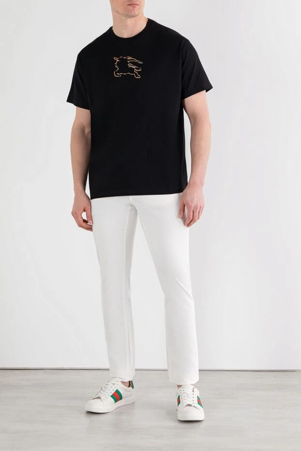 Cotton Jersey T-Shirt with Equestrian Knight Black - photo 2