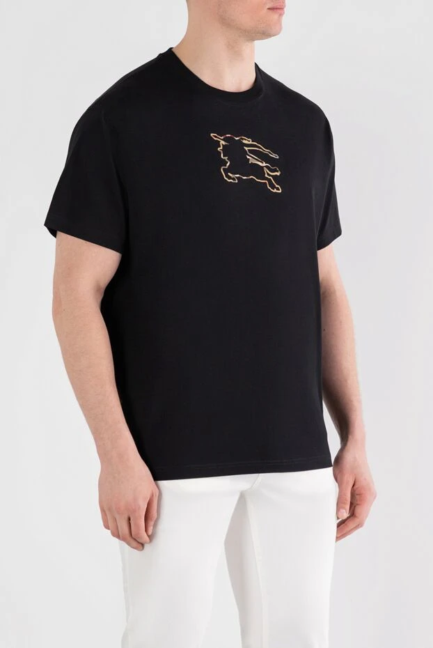Burberry мақтадан матадан жасалған жейде, қара атты рыцарь түсті 187169 - фото 3