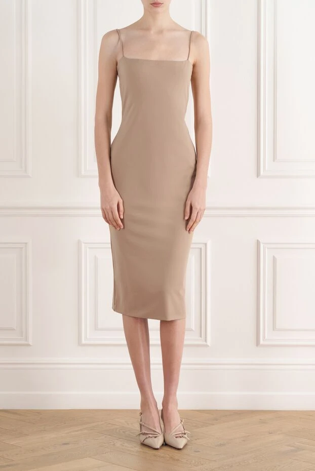 Платье без рукавов Haku бежевого цвета - фото 2