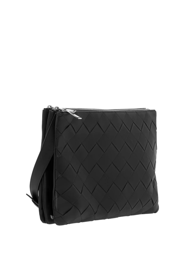 Bottega Veneta черная мужская сумка из кожи с плетением intrecciato 187179 - фото 3