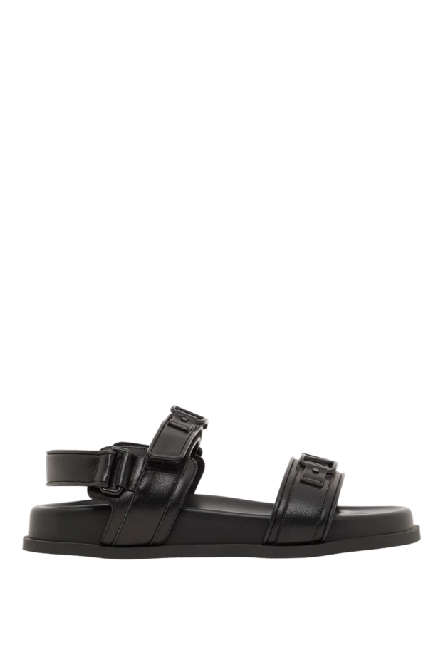 Әйелдерге арналған қара былғары тәпішке логотипі бар - фото 1