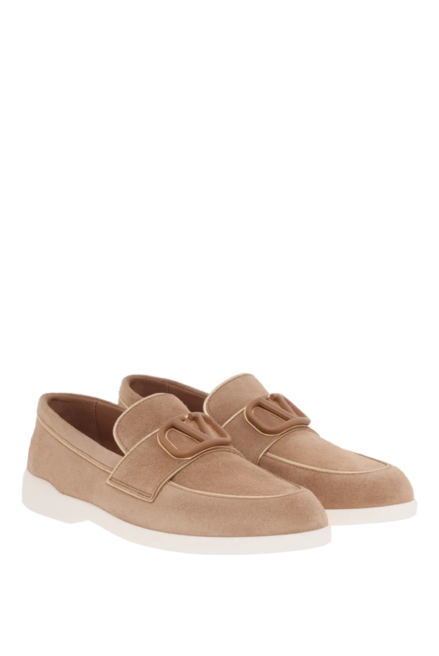 Valentino замшевые лоферы с пряжкой коричневые женские 187184 - фото 3