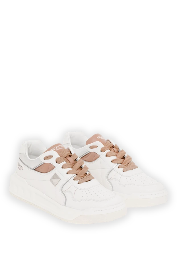 Valentino женские кроссовки one stud из белой кожи наппа 187186 - фото 3