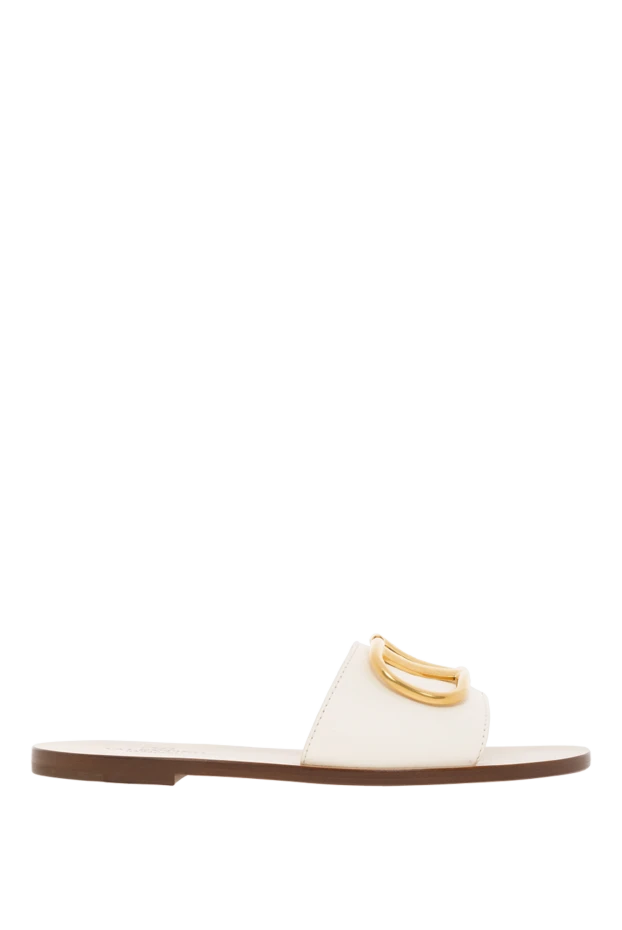 Ақ түсте V логотипі бар әйелдер слайдтары - фото 1