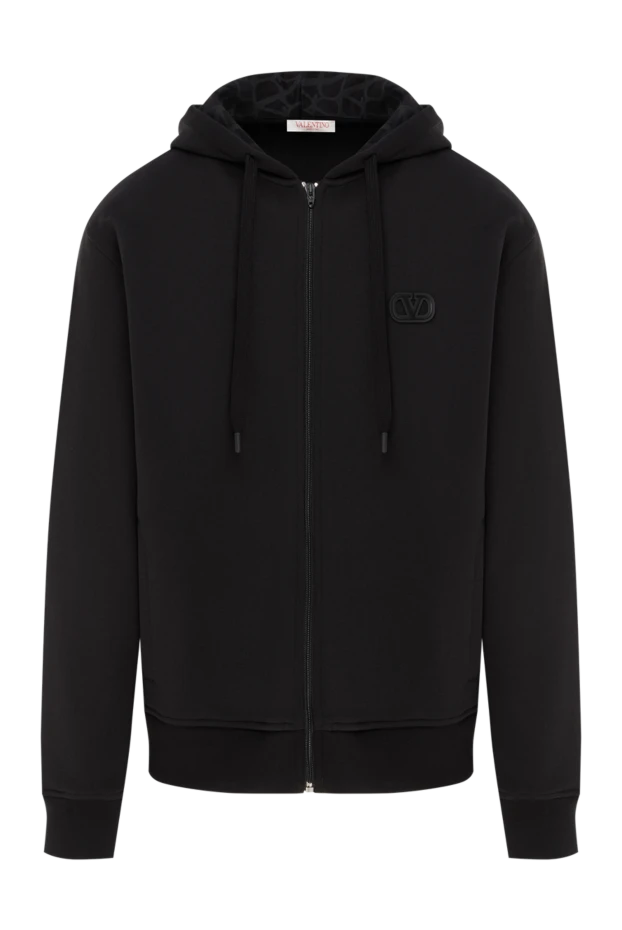 Толстовка с капюшоном на молнии VLogo черная - фото 1