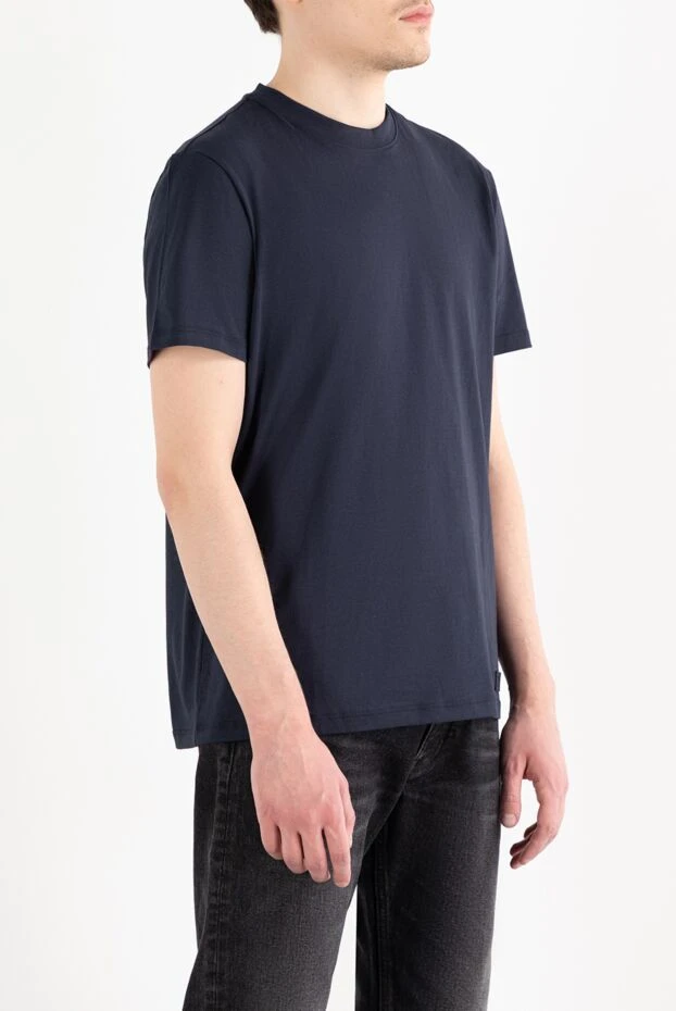 Valentino синяя футболка из хлопка с логотипом vltn мужская 187190 - фото 3