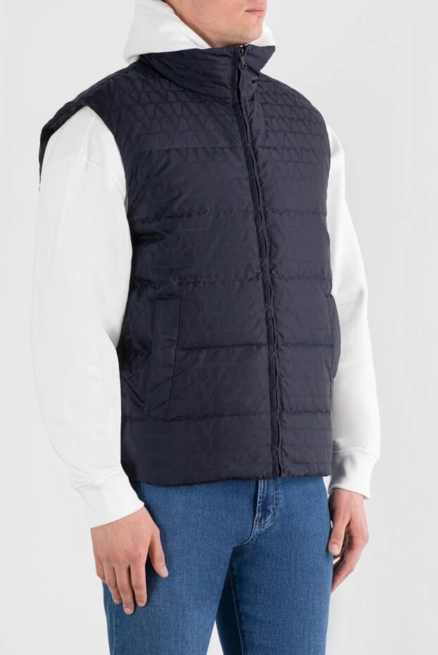 Valentino двусторонний пуховый жилет синий мужской 187192 - фото 3