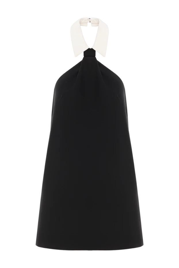 Black sundress dress with a white tie collar - photo 1