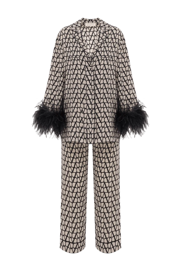 Women's suit with trousers and logo print all over the surface - photo 1