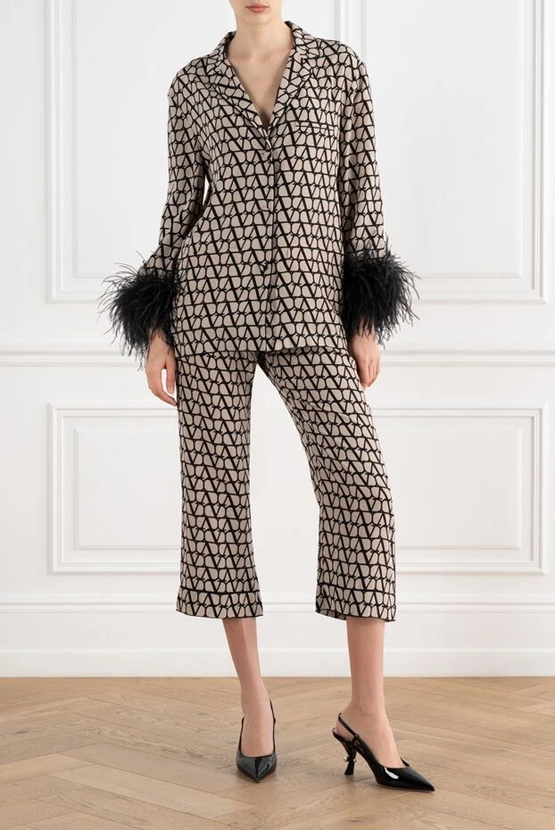 Valentino костю женский с брюками и принтом логотипа по всей поверхности 187211 - фото 2