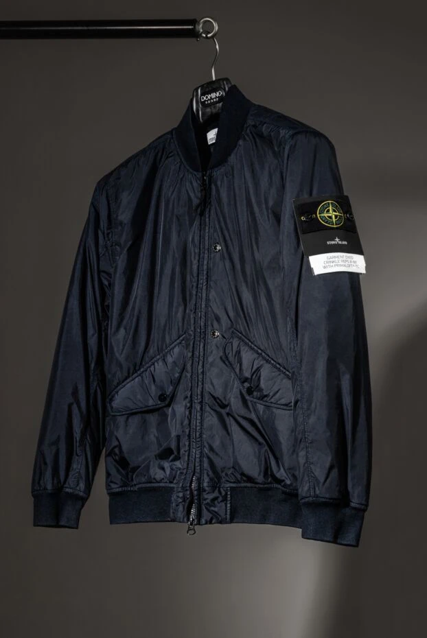 Stone Island бомбер темно-синий с логотипом на рукаве 187219 - фото 2