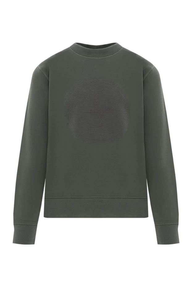 Дөңгелек мойынды ерлерге арналған жасыл мақтадан жасалған свиттері - фото 1