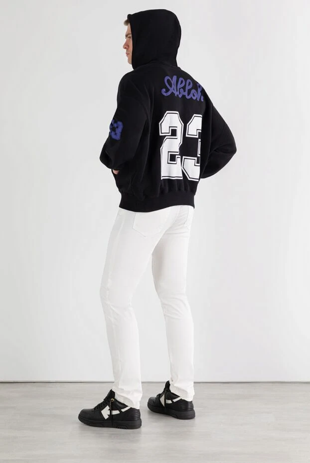 Off-White мужское черное хлопковое худи с логотипом 187244 - фото 2