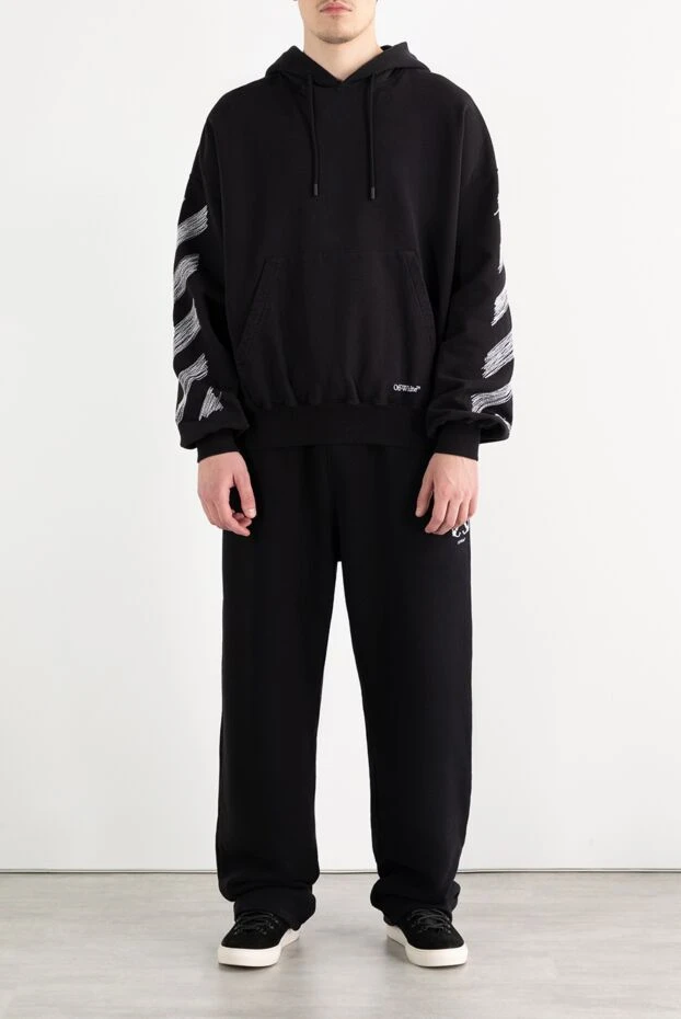 Off-White худи с капюшоном и завязками на шнурке с логотипом scribble diag 187247 - фото 2