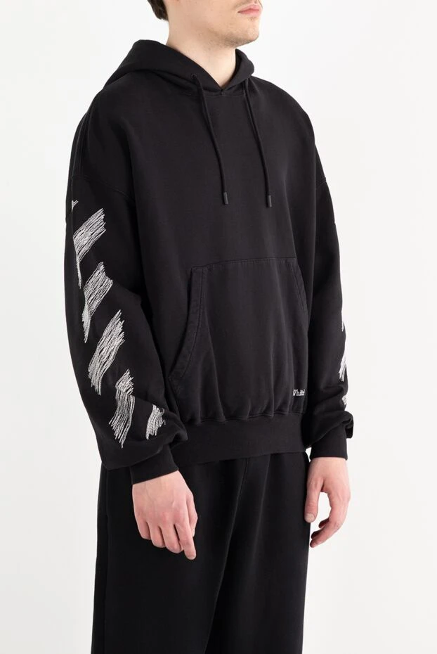 Off-White худи с капюшоном и завязками на шнурке с логотипом scribble diag 187247 - фото 3