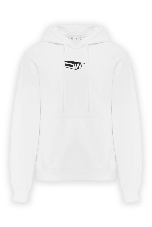 Белое худи из хлопка с контрастным Graffiti принтом W - фото 1