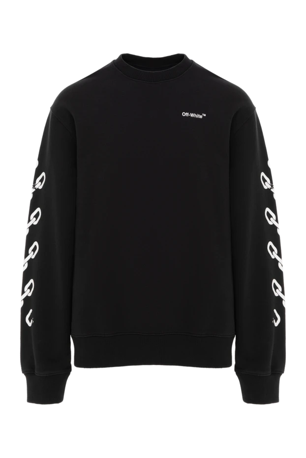 Black sweatshirt with contrasting print on the sleeves - photo 1