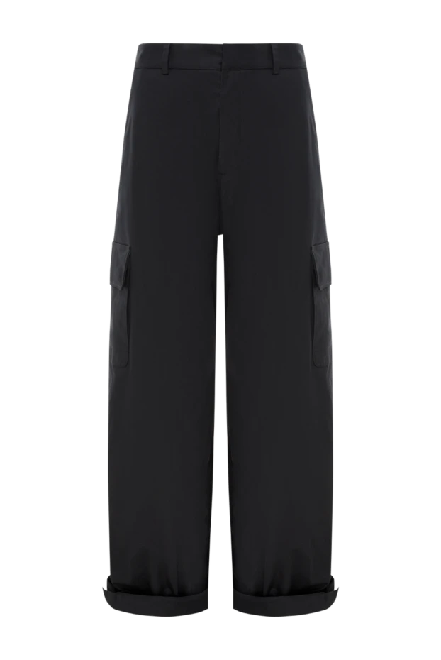 Мақтадан тігілген ерлерге арналған кең қара жүк шалбары - фото 1