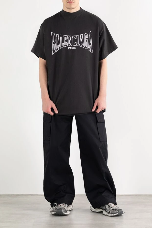 Off-White широкие брюки-карго черные мужские из хлопка 187253 - фото 3