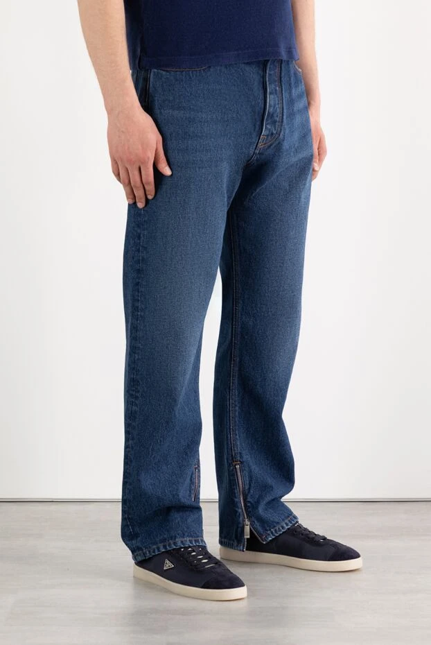 Off-White джинсы с молниями на штанинах из хлопкового денима синие 187255 - фото 3