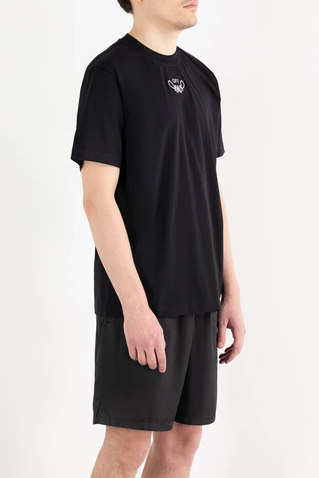 Off-White черная мужская футболка с вышивкой bandana arrow из хлопка 187265 - фото 3