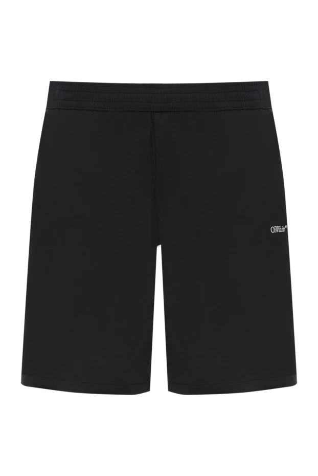 Men's long shorts black with logo - photo 1