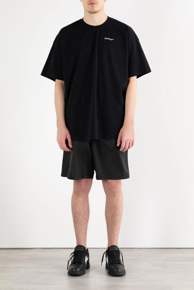 Off-White мужские шорты черные с логотипом 187272 - фото 2