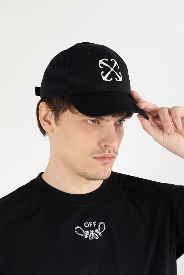 Off-White черная кепка с контрастной вышивкой логотипа 187274 - фото 2