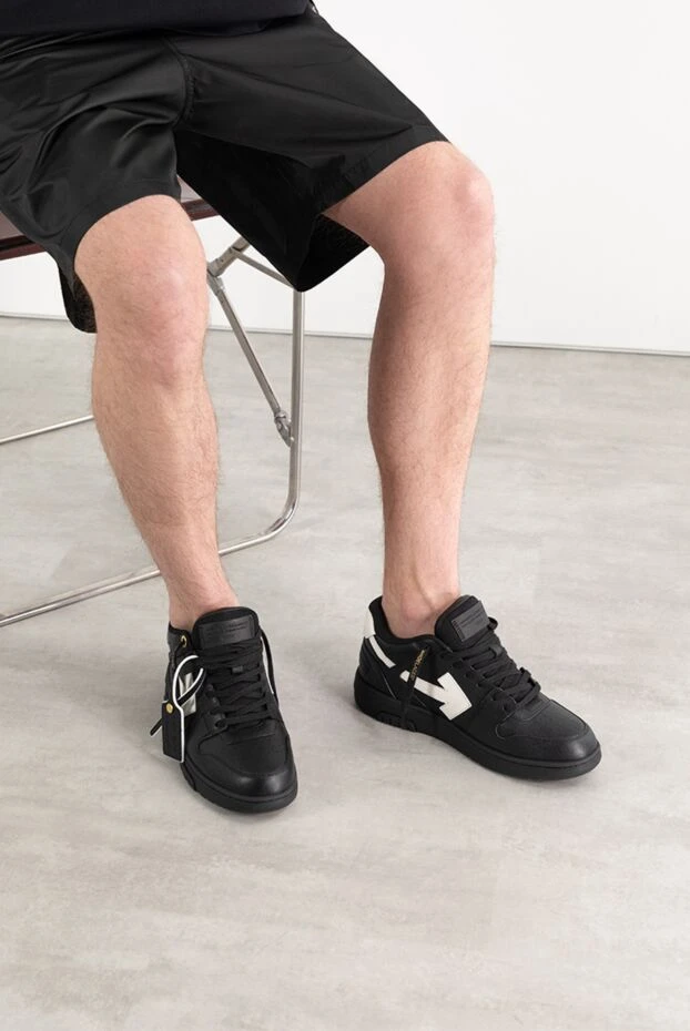 Off-White кроссовки out of office из телячьей кожи черные мужские 187277 - фото 2