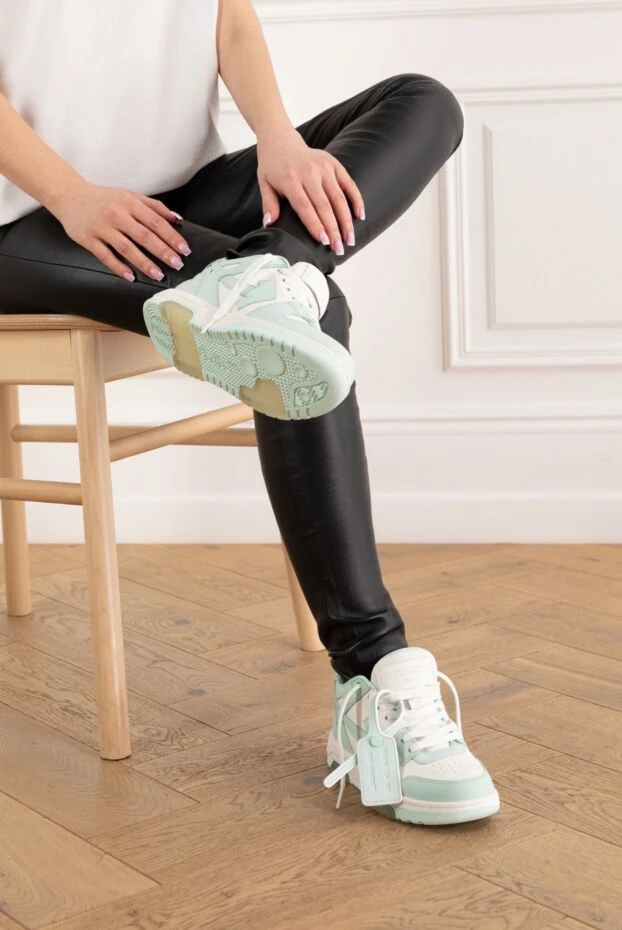 Off-White кроссовки out of office из кожи женские зеленые 187279 - фото 2