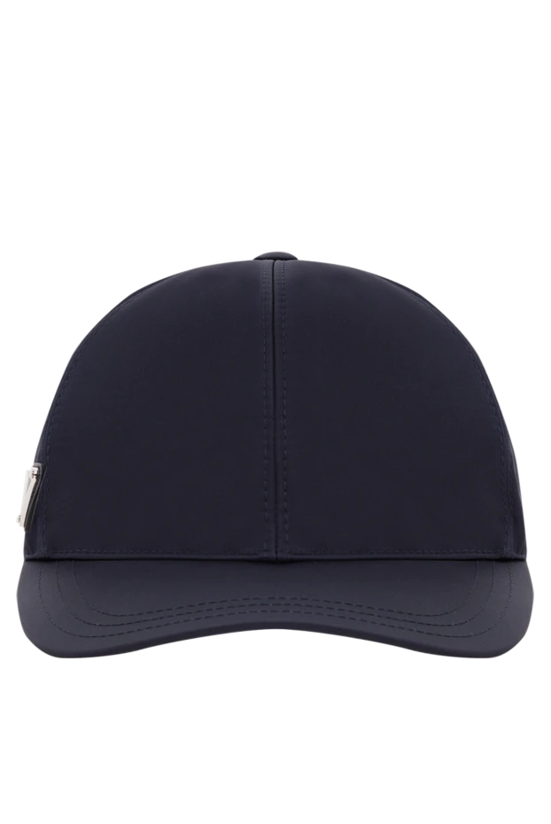 Үшбұрыш логотипі бар нейлон көк бейсбол қалпақ - фото 1