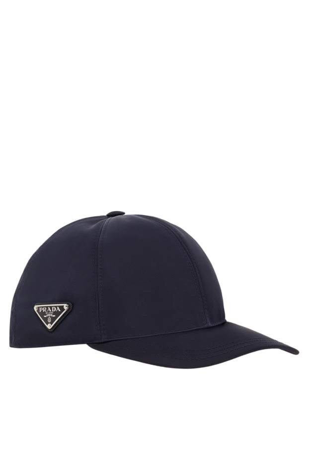 Prada бейсболка нейлоновая синяя с треугольным логотипом 187290 - фото 3