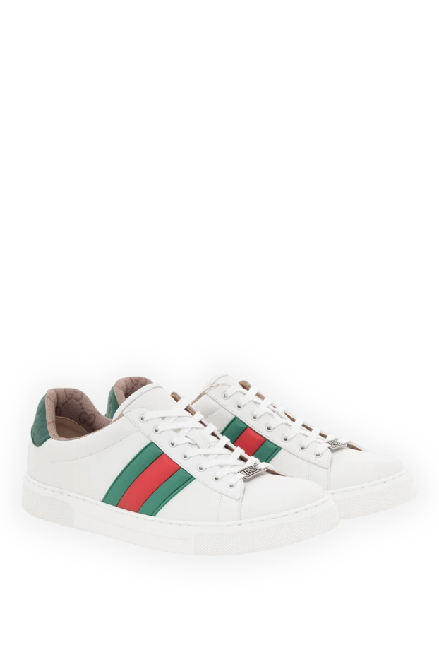 Gucci сникеры web-strap из белой кожи с полосой web 187295 - фото 3
