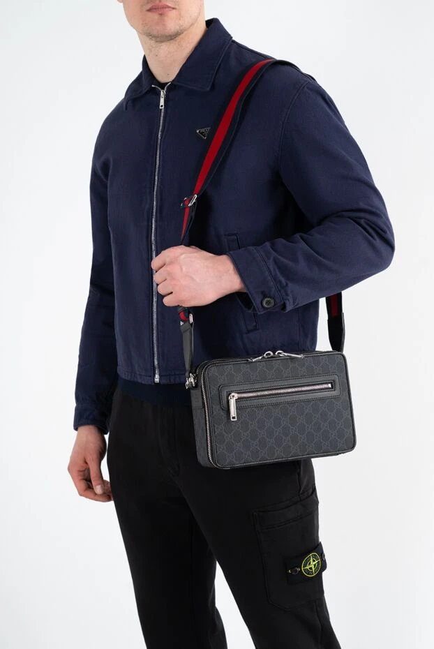Gucci средняя сумка через плечо gg черная мужская 187297 - фото 2