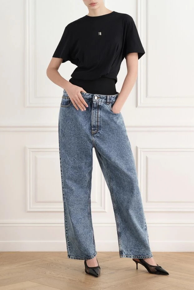 Alaia women's snow denim jeans with elastic band 187313 - photo 2