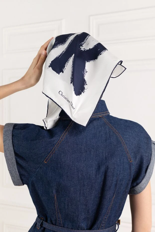 Dior women's silk scarf miss white with logo 187315 - photo 2