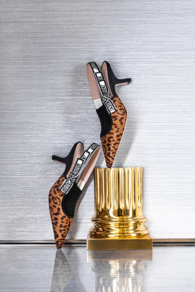 Dior brown slingback heeled pumps with logo 187316 - photo 2