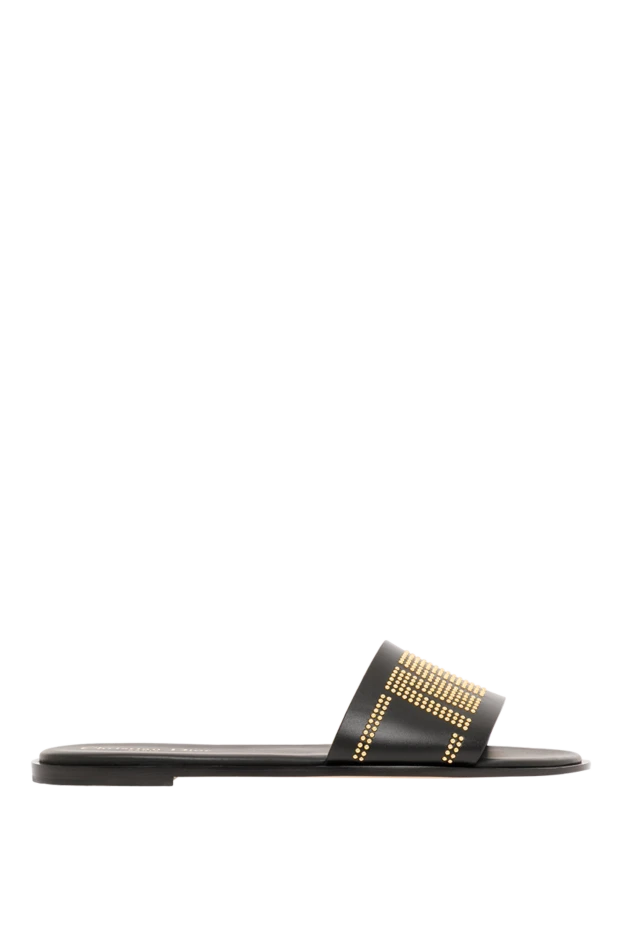 Dway Gold Plated Calfskin Slippers Black - photo 1