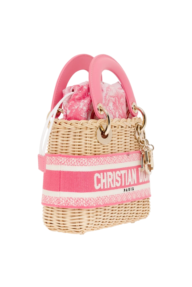 Dior straw bag with pink logo 187333 - photo 3