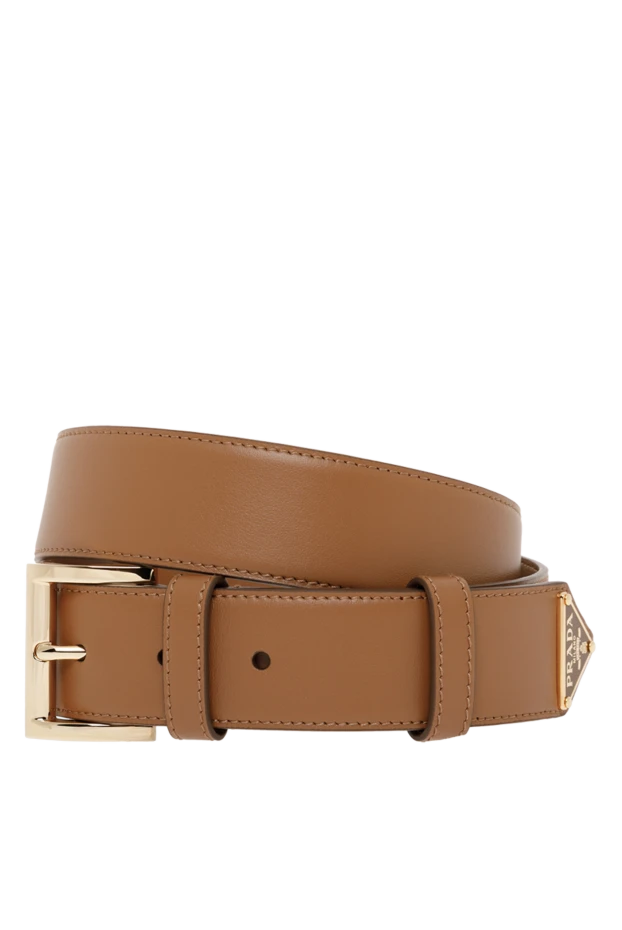 Логотипі бар әйелдер қоңыр былғары белбеуі - фото 1