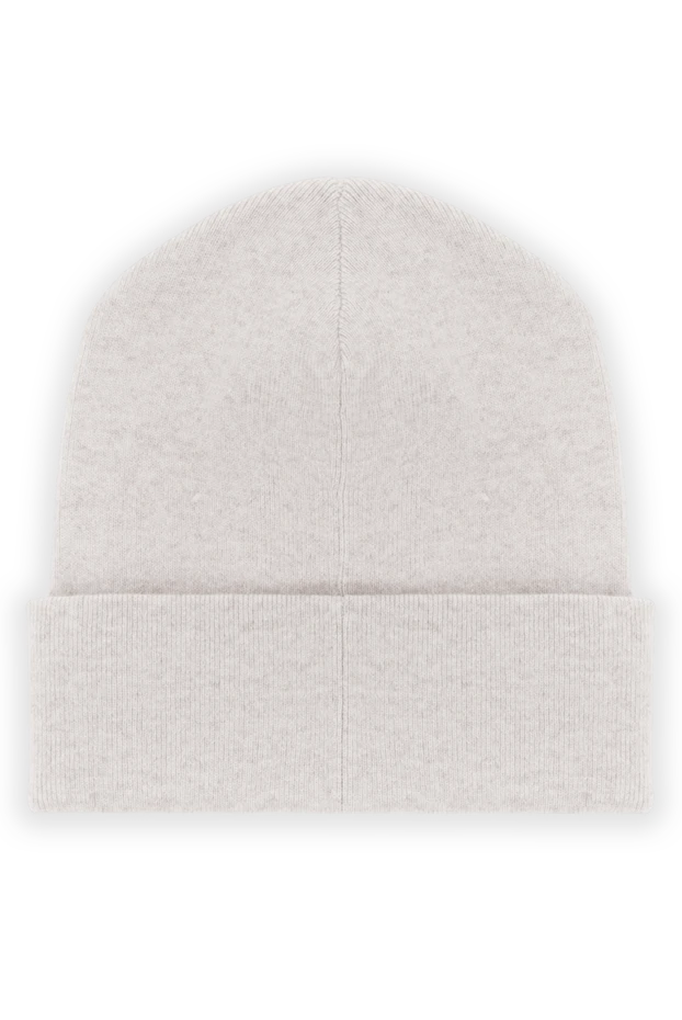 Шапка из кашемирового трикотажа с цепочкой Мониль бежевая - фото 2