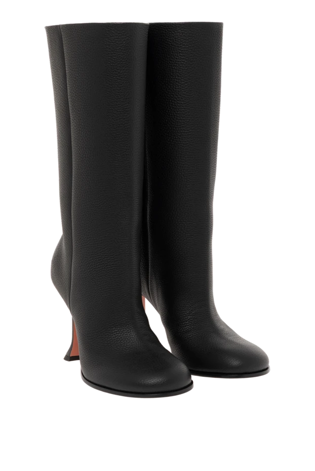 Amina Muaddi лия қара былғары етік 187351 - фото 3