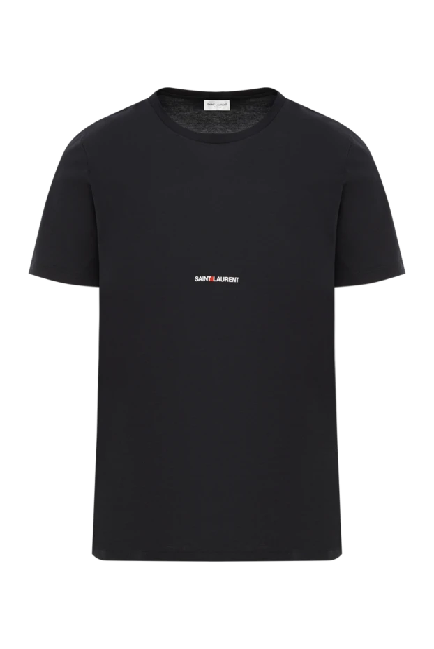 Мужская черная хлопковая футболка с логотипом - фото 1