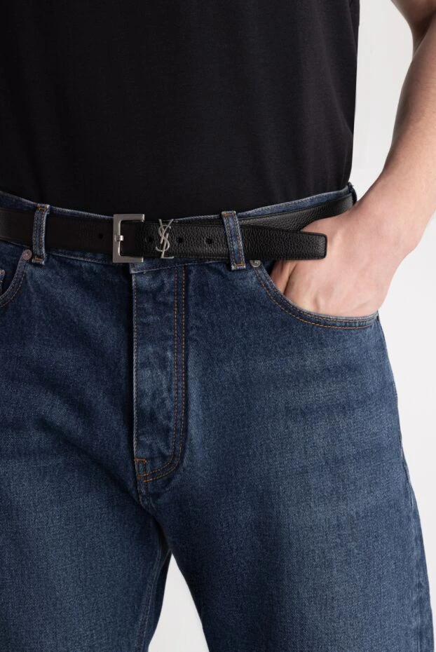 Saint Laurent tanned leather cassandre belt with adjustable square buckle and loop 187355 - photo 2