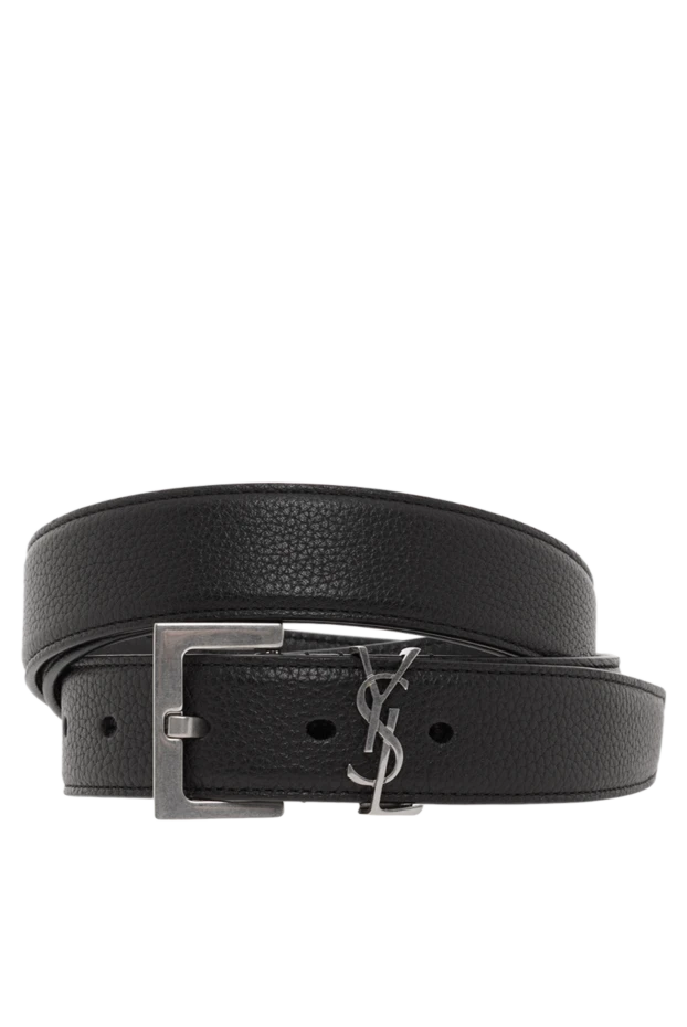 Saint Laurent men's black full-grain leather cassandre belt 187356 - photo 1