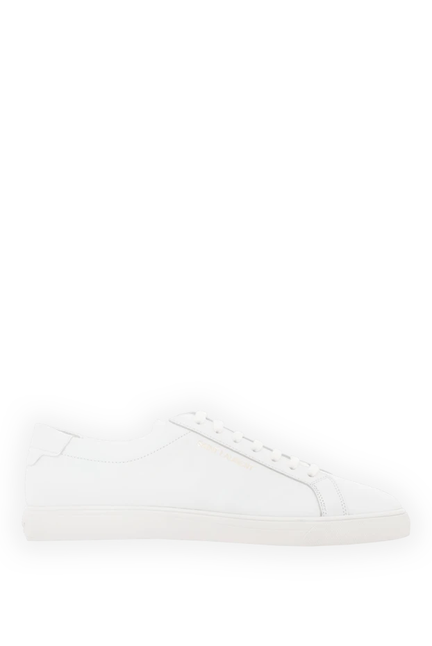 Мужские сникеры Andy белые кожаные с логотипом - фото 1